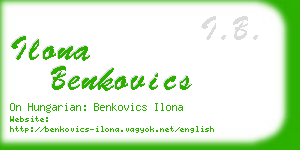 ilona benkovics business card